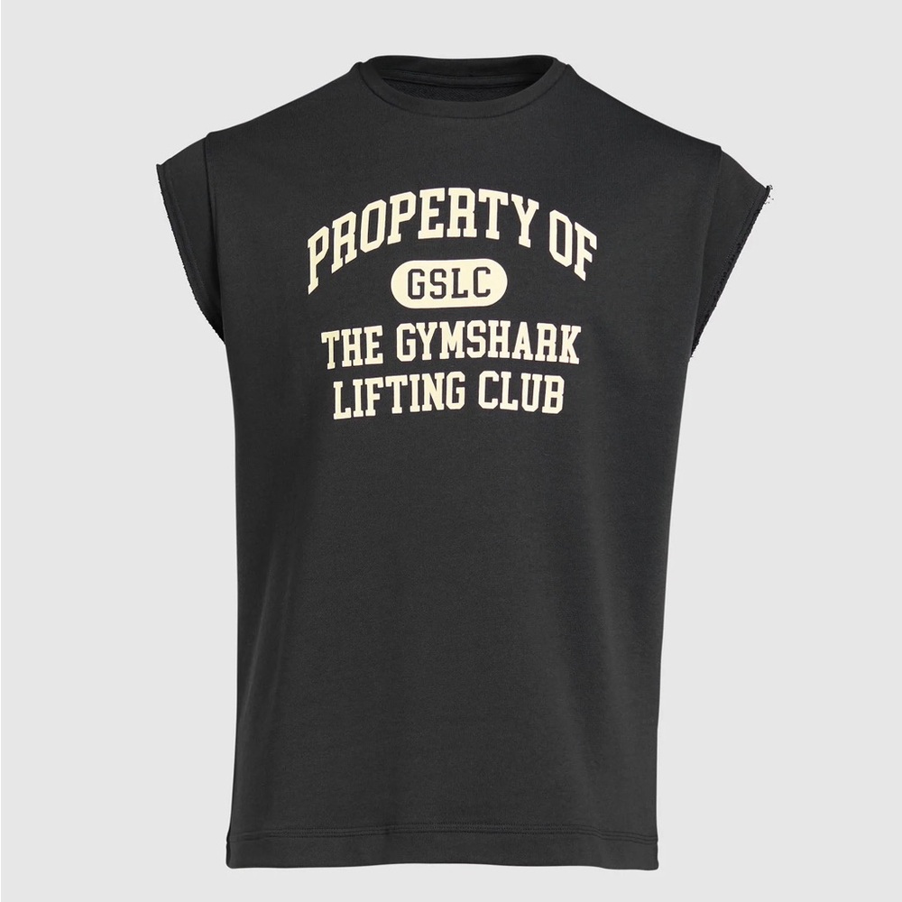 Gymshark Black Sleeveless Shirt with Cream Text